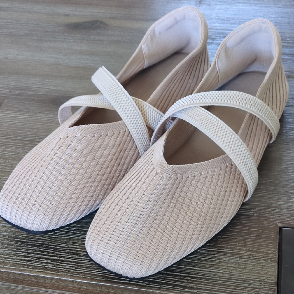 Chic Cream Women's Flats with Straps